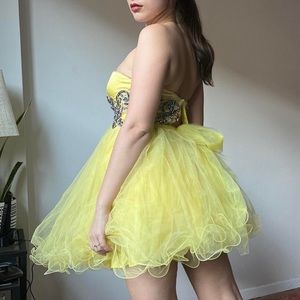 Sherri Hill | Dresses | Y2k Yellow Micro Mini Tulle Prom Dress | Poshmark